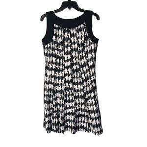 Perceptions ‎ Woman's Houndstooth Dress with Black Trim Size 8 Petite